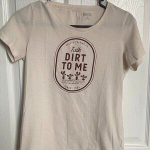Duluth Trading Co. Women’s XS Lightweight Cotton Longtail-T w/ Gardening design
